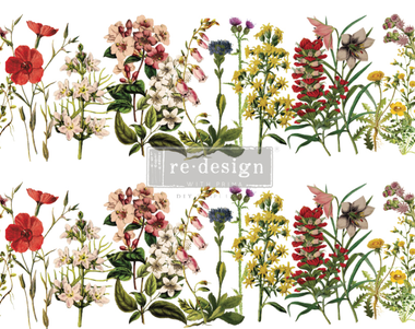 Decor Transfer "The Flower Fields" art 650308 2 fogli cm 61x89