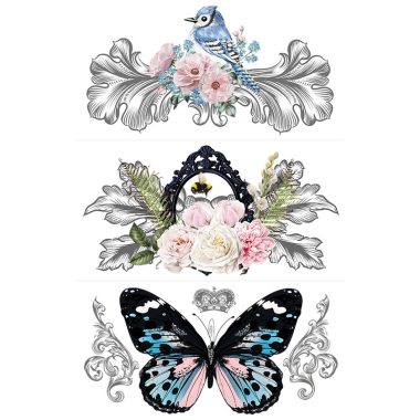 Transfer Hokus Pokus Fleurs et Vie VP.900020 3 disegni dimensioni varie